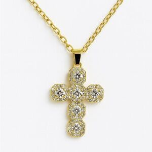 Elegant Gold Cross Pendant Necklace